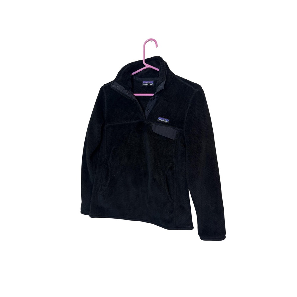 Patagonia Re Tool Snap T‎ Fleece Pullover Womens Small Black Cozy Jacket